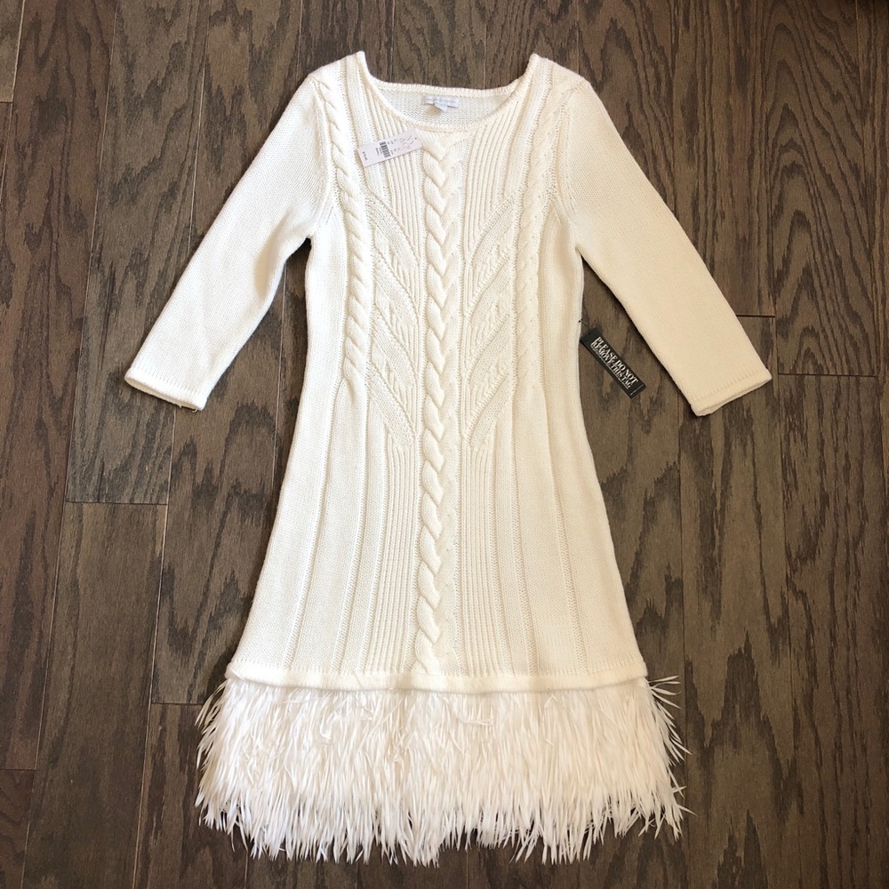 New York & Company 3/4 Sleeve Sweater Dress
